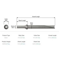 Ajax Bushing Splitter Air Hammer Chisel .401 Shank A906