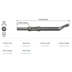 Ajax Claw Ripper Edging Tool Air Hammer Chisel .401 Shank A3105