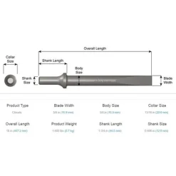 Ajax Flat Air Hammer Chisel 5/8