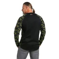 Ariat FR AC Stretch Camo Baseball T-Shirt