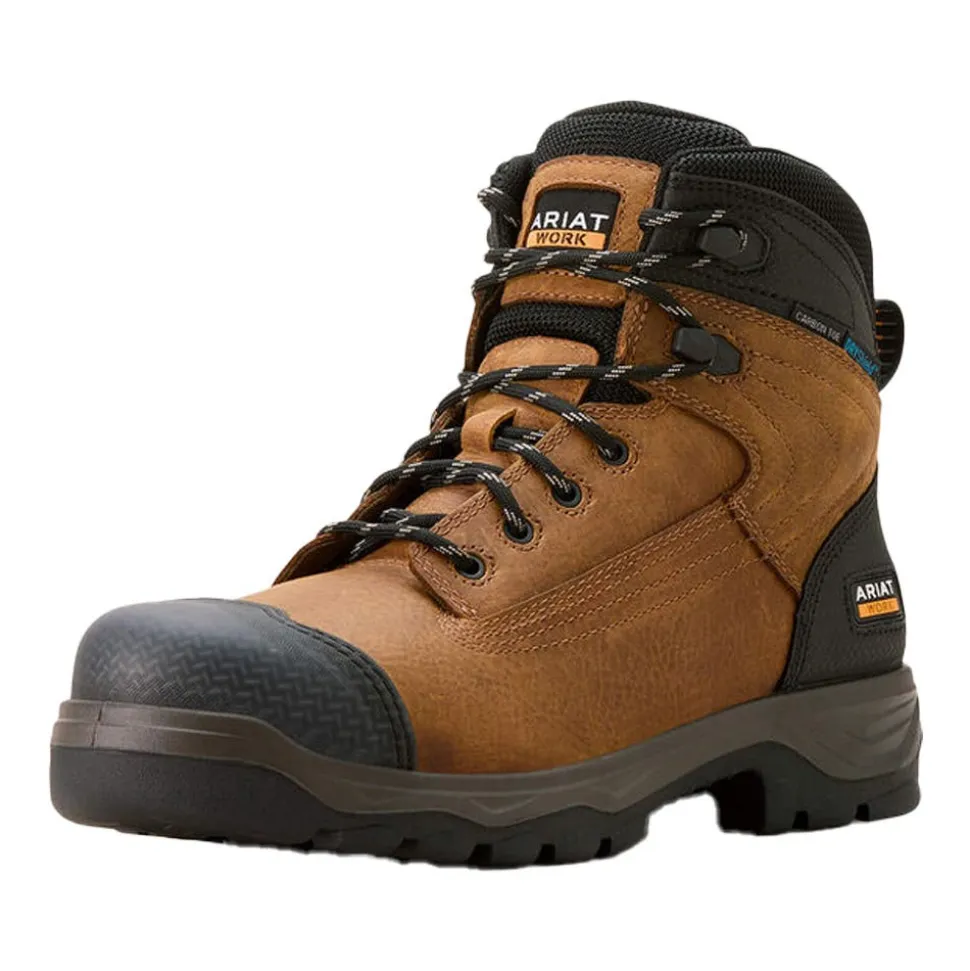 Ariat Men's Turbo Duratread XTR 6" Waterproof Carbon Toe Work Boot - Brown 10054291