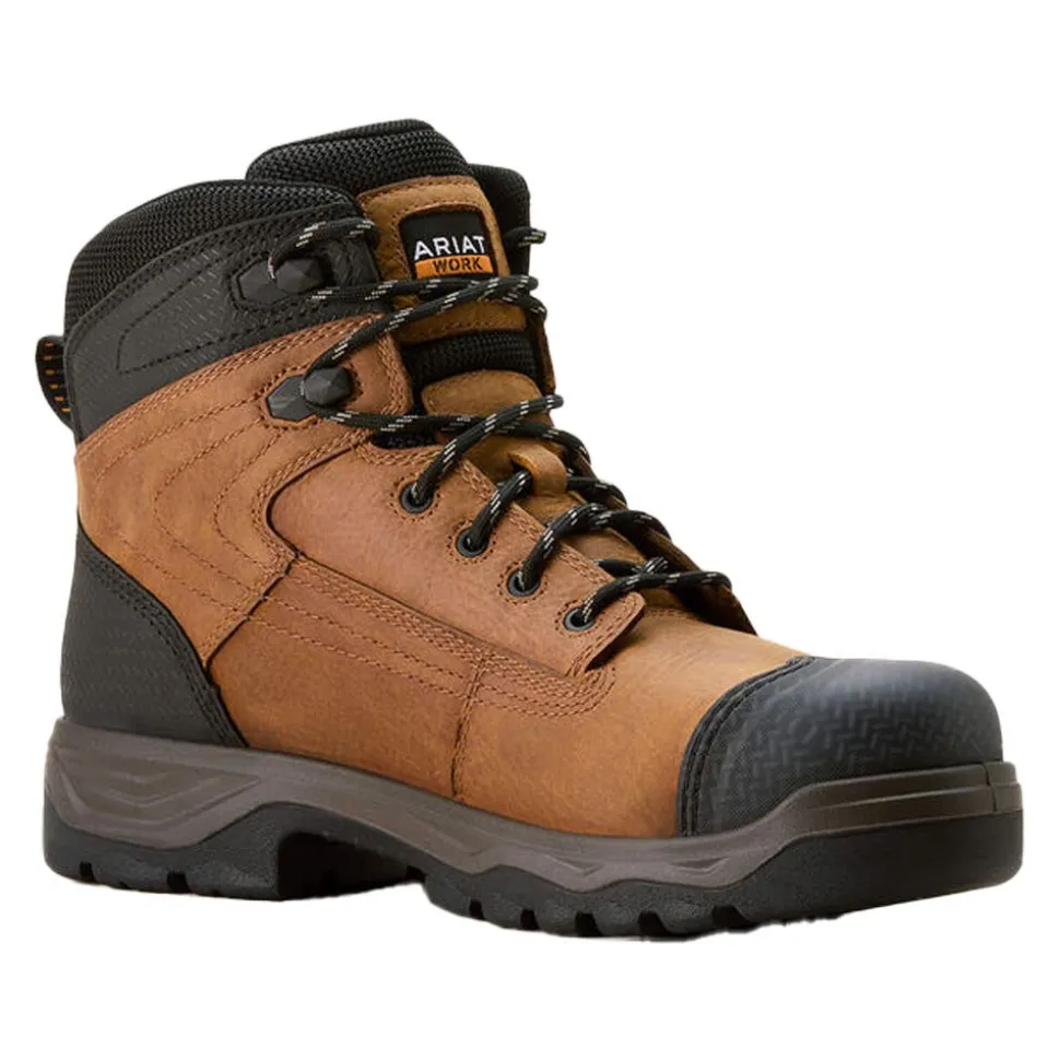 Ariat Men's Turbo Duratread XTR 6" Waterproof Carbon Toe Work Boot - Brown 10054291