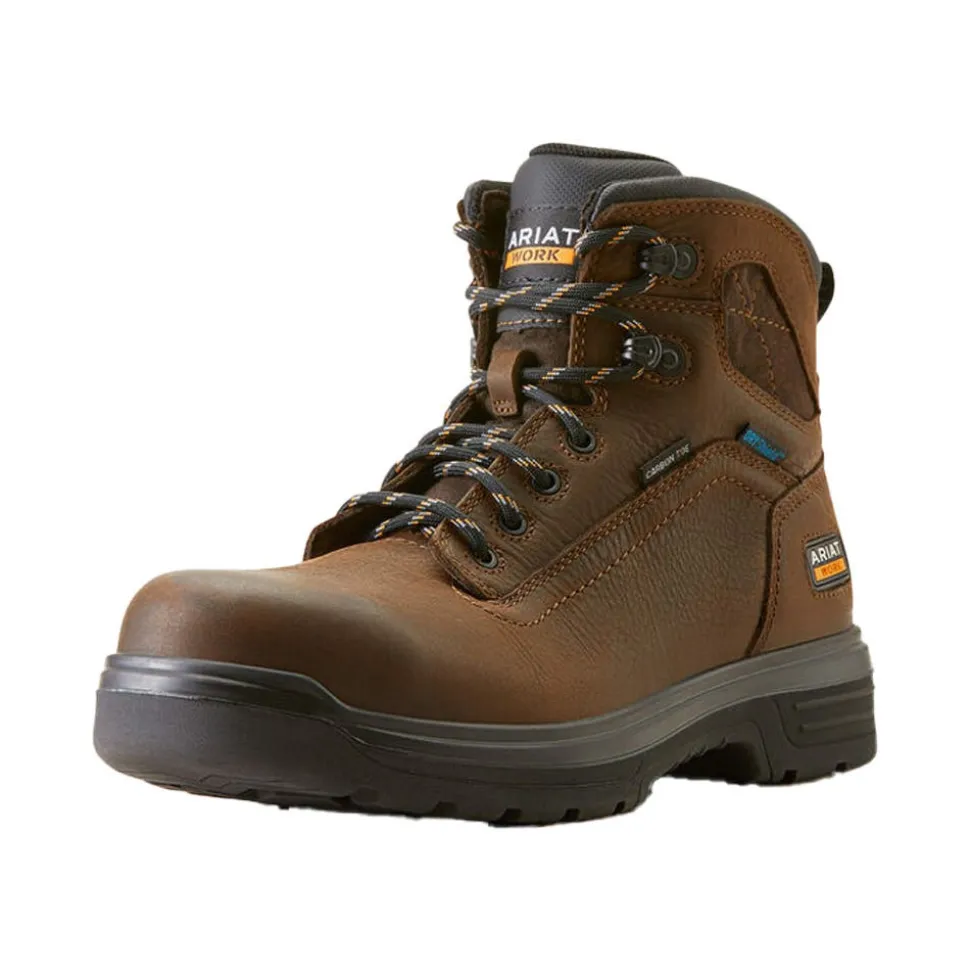 Ariat Men's Turbo 6" Waterproof Carbon Toe Work Boot - Brown 10046861