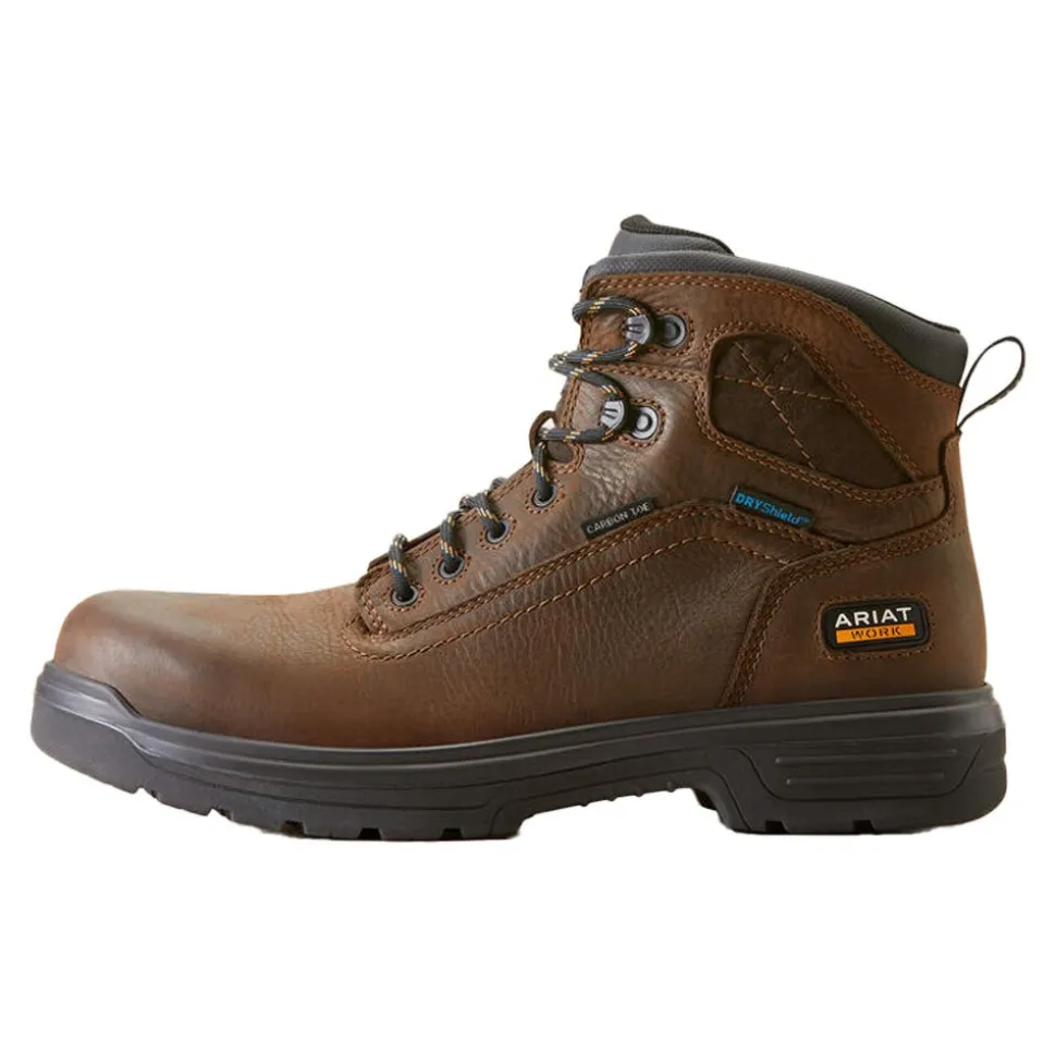 Ariat Men's Turbo 6" Waterproof Carbon Toe Work Boot - Brown 10046861