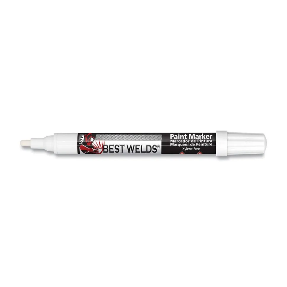 Best Weld Prime-Action Paint Marker, Reversible Chisel/Bullet Tip, White 900-PAINTMKR-WHT