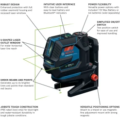 Bosch Power Tools 12V Max Green-Beam Cross-Line Laser GCL165-82CGL