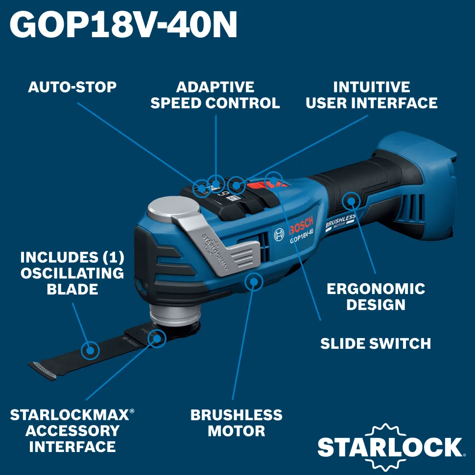 Bosch Power Tools 18V Oscillating Tool GOP18V-40N
