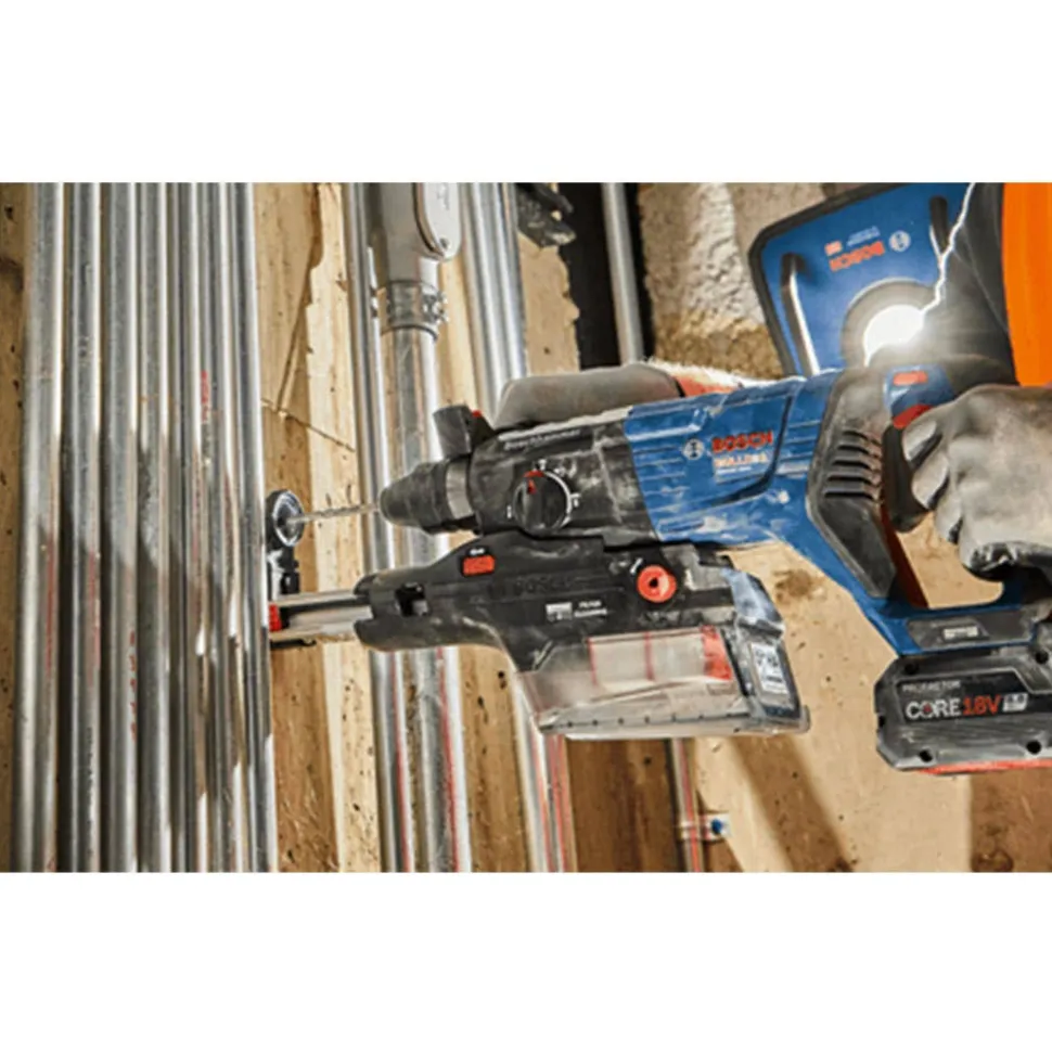 Bosch 18V Brushless Connected-Ready SDS-PLUS Bulldog 1-1/8'' Rotary Hammer Kit with CORE18V 80 Ah PROFACTOR Performance Batteries GBH18V-28DCK24