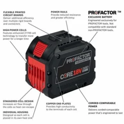 Bosch 18V CORE18V Lithium-Ion 12.0Ah Profactor Battery GBA18V120