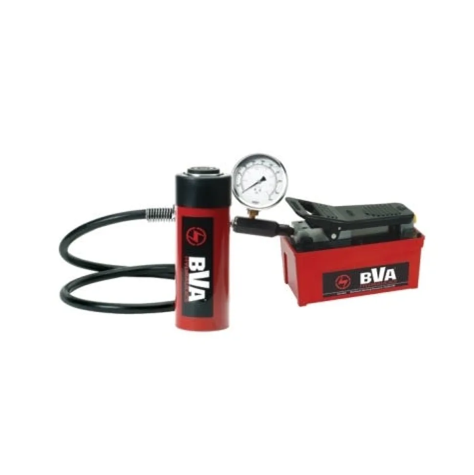 BVA 25 Ton 4" Stroke Hydraulic Cylinder Set with PA1500 Air Pump SA15-2504