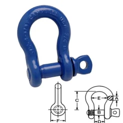 Campbell 1/2" Anchor Shackle 2 Ton Screw Pin Forged Steel Painted 5410805