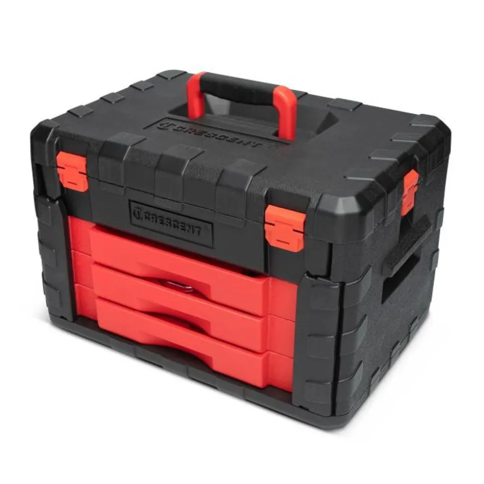 Crescent Tools 229 Piece 1/4", 3/8", 1/2" Mechanics Hand Tool Set with 3 Drawer Storage Case CTK229C