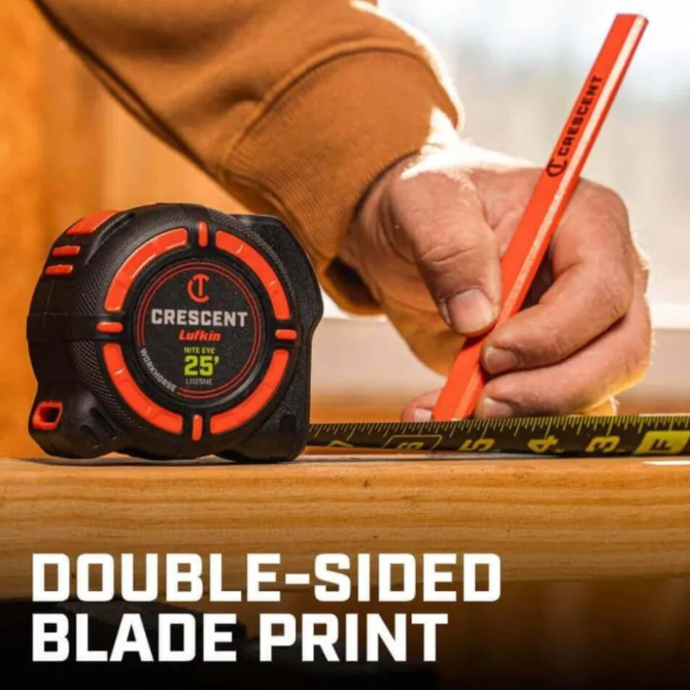 Crescent Tools 1-1/4" x 25' WORKHORSE NITE EYE Tape Measure (2 Pack) L1125NESET2V