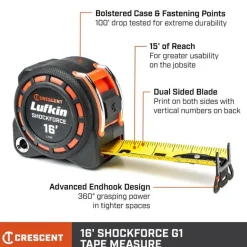 Crescent 1-3/16" x 16' Shockforce G1 Dual Sided Tape Measure L1116-02