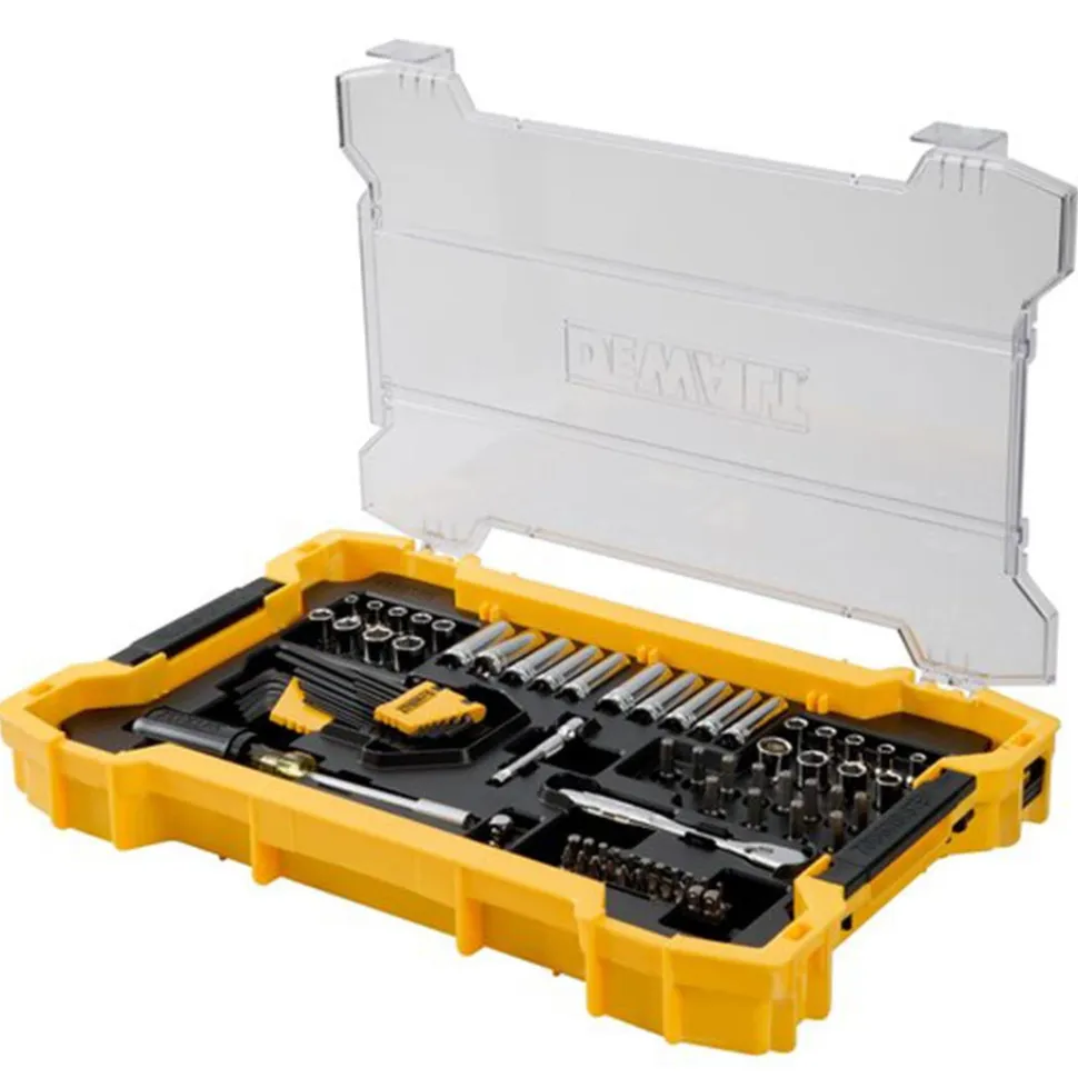DeWalt 1/4'' and 3/8'' Mechanic Tool Set With ToughSystem 20 Tray and Lid (131 Piece) DWMT45402