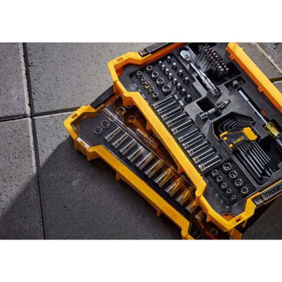 DeWalt 1/4'' and 3/8'' Mechanic Tool Set With ToughSystem 20 Tray and Lid (131 Piece) DWMT45402