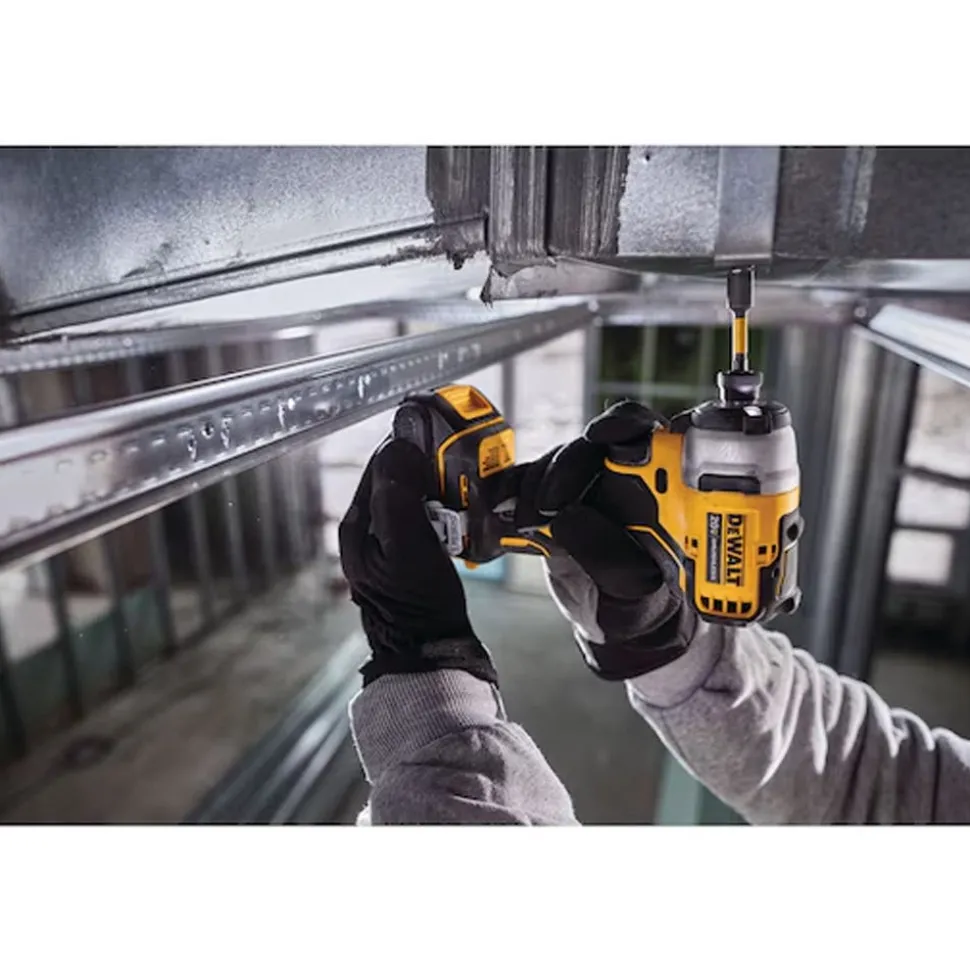 DeWalt ATOMIC 20V MAX* Brushless Cordless 1/4" Compact Impact Driver With POWERSTACK 20V MAX Battery and Charger Kit DW-DCBP034C-DW-DCF809B