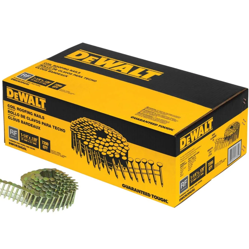 DeWalt 1-1/4" Coil Roofing Nail - 7,200PK DWCR3DGAL