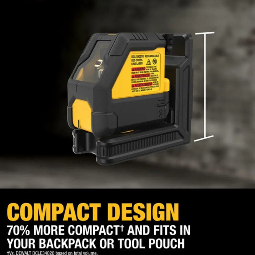DeWalt DEWALT USB Rechargeable Red Cross Line Laser Base Kit DCLE14201RB