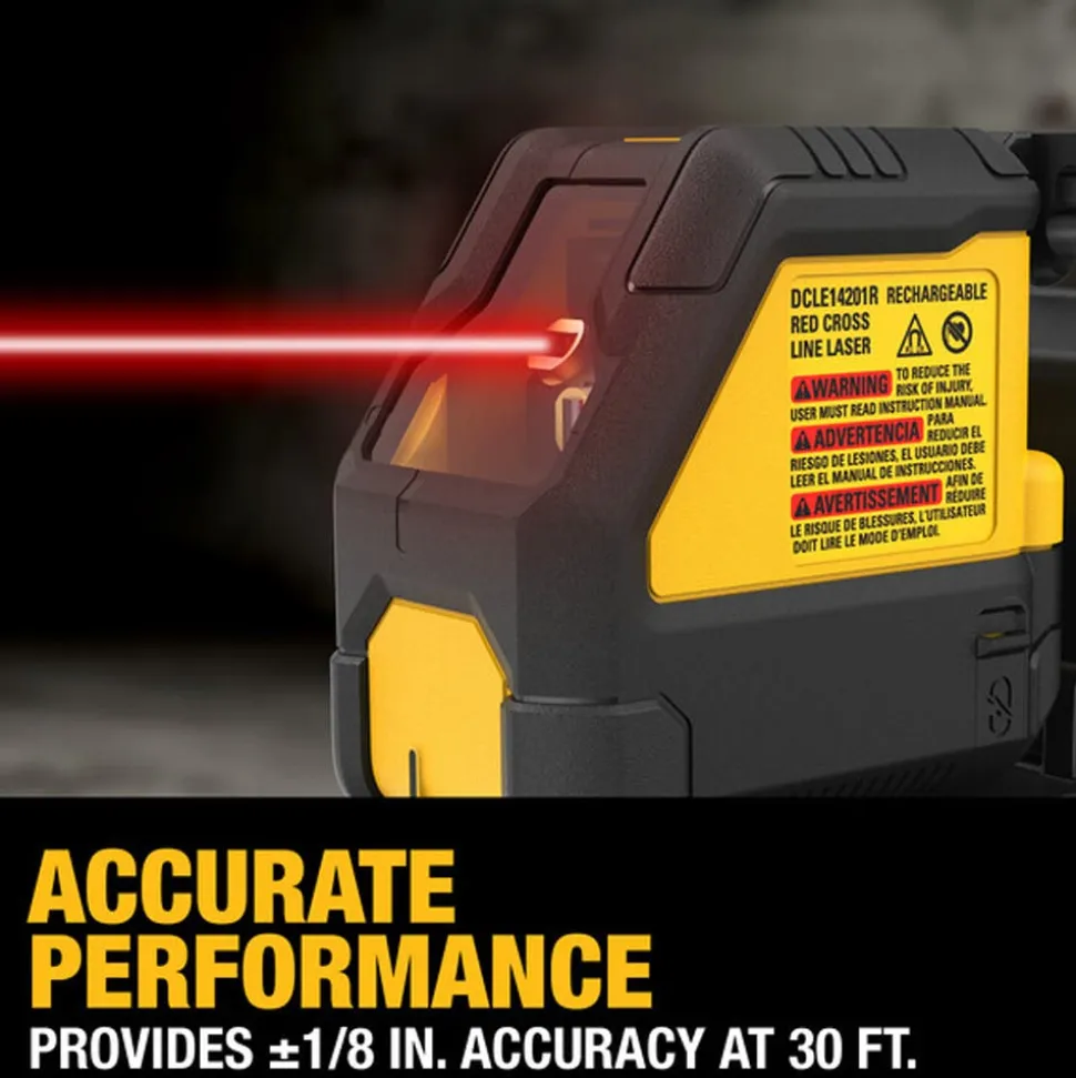 DeWalt DEWALT USB Rechargeable Red Cross Line Laser Base Kit DCLE14201RB