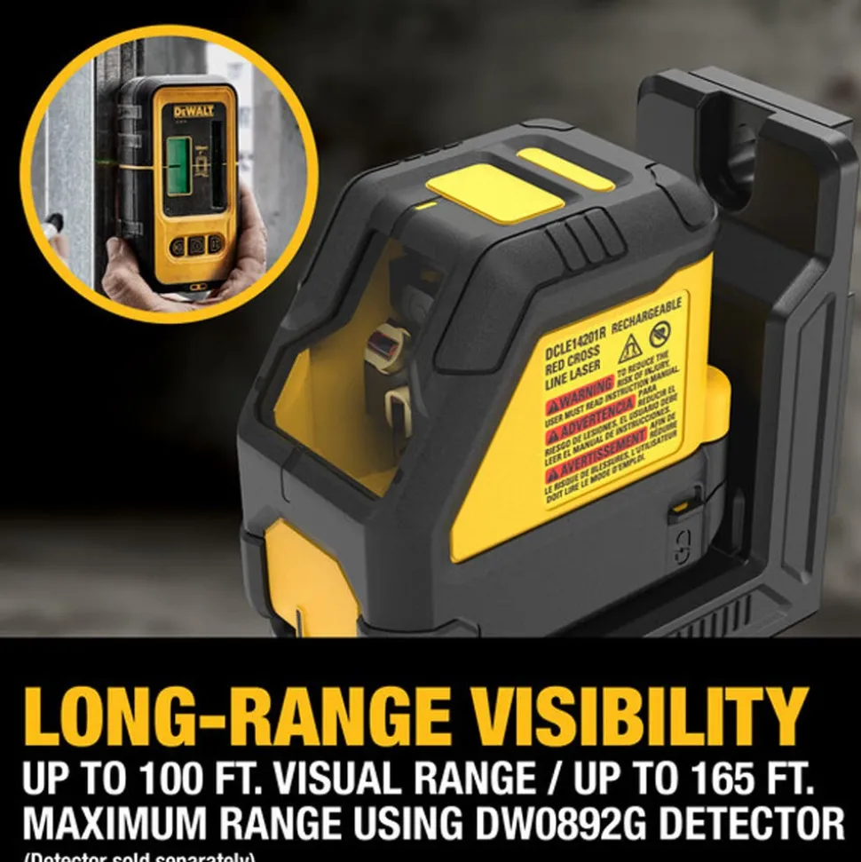 DeWalt DEWALT USB Rechargeable Red Cross Line Laser Base Kit DCLE14201RB