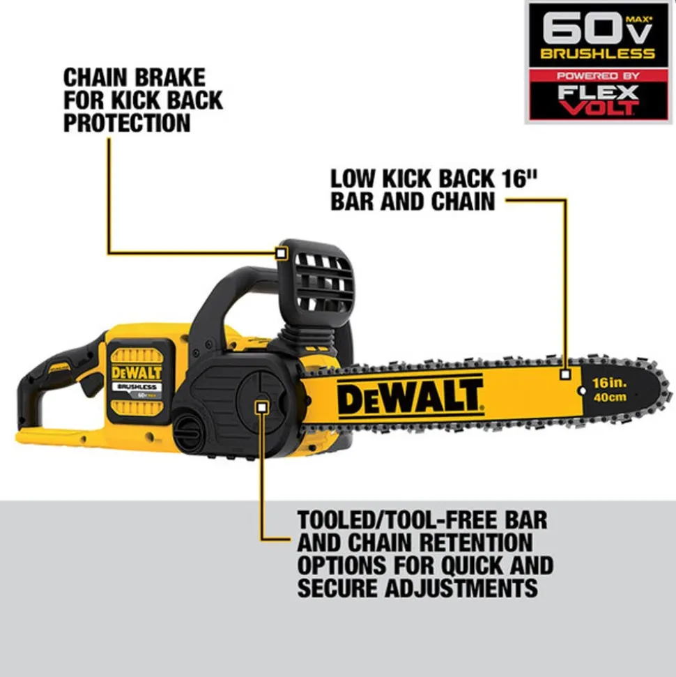 DeWalt FLEXVOLT 60V MAX* Brushless Chainsaw Kit DCCS670X1