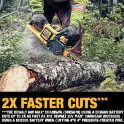DEWALT FLEXVOLT 60V MAX Brushless Cordless Chainsaw, Tool Only DCCS670B