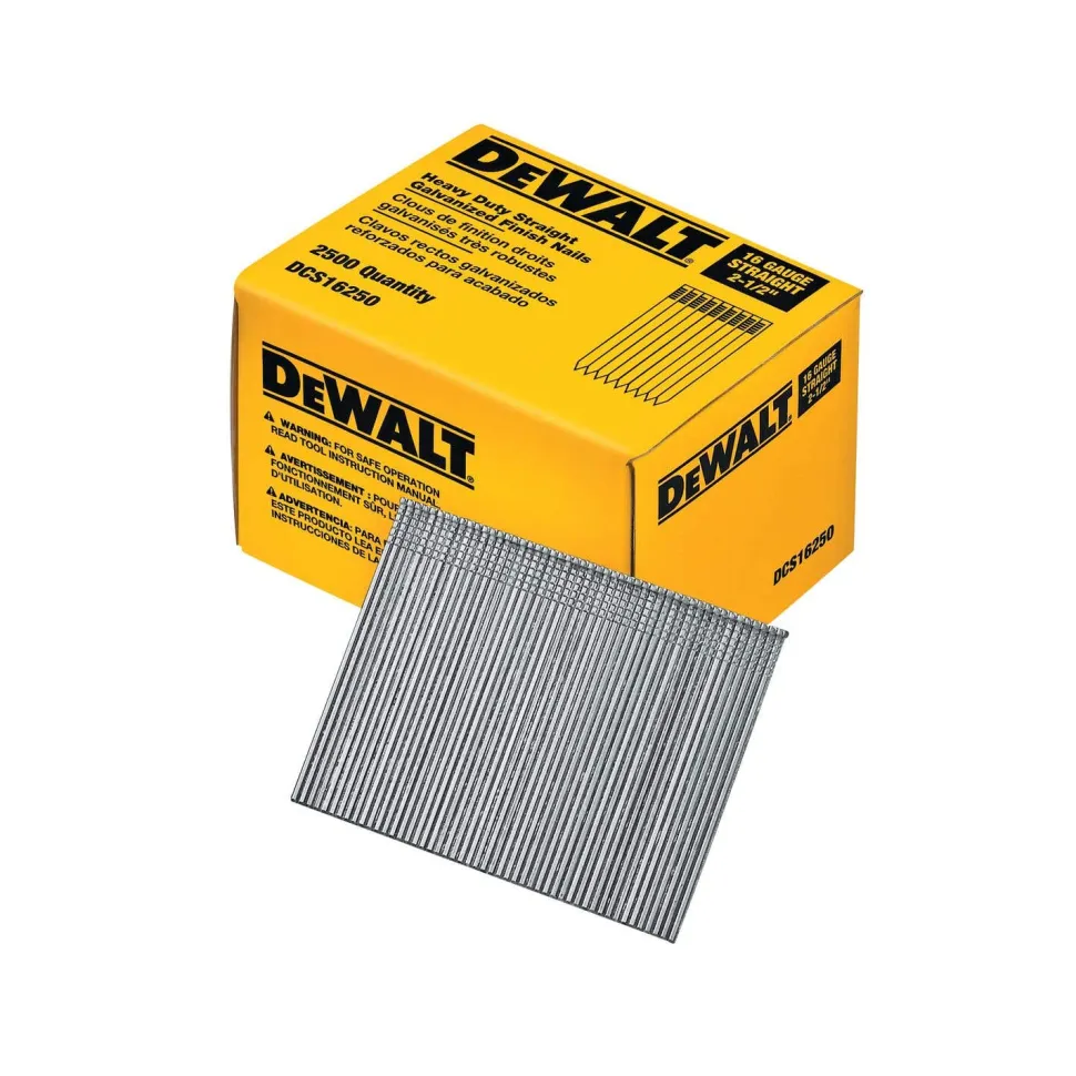DeWalt 16 Gauge Straight Finish Nails 2-1/2" - 2,500PK DCS16250