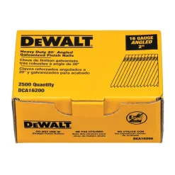 DeWalt Heavy Duty 20° Angled Galvanized Finish Nails - 2" 16 Guage - 2,500PK DCA16200