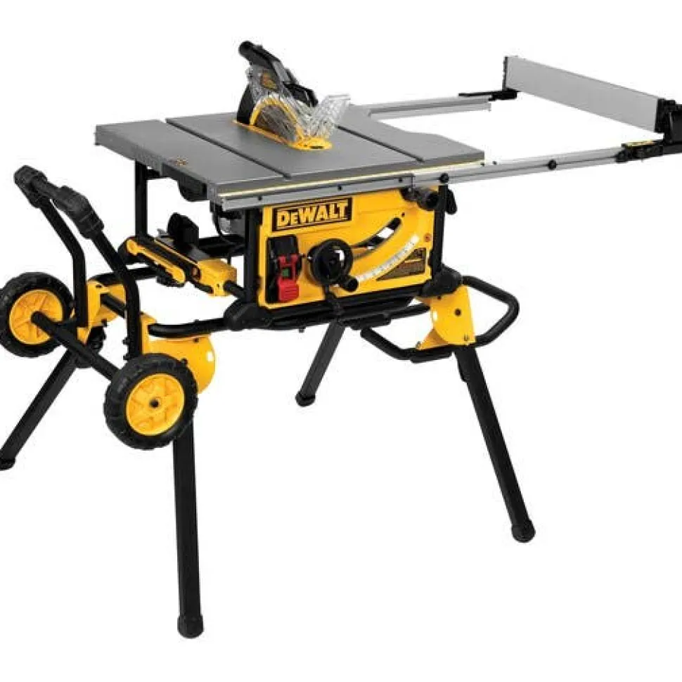 DeWalt 10" Jobsite Table Saw 32-1/2" (82.5CM) Rip Capacity w/ Rolling Stand DWE7491RS