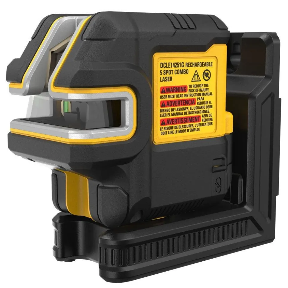DeWalt USB Rechargeable Green 5 Spot and Cross Line Laser Kit DCLE14251G