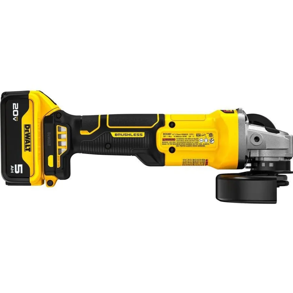 DeWalt 20V MAX* Brushless Cordless 4 1/2 in. Slide-Switch Grinder Kit DCG407P1