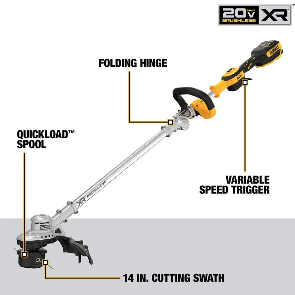 DeWalt 20V MAX* 14" Folding String Trimmer DCST922P1