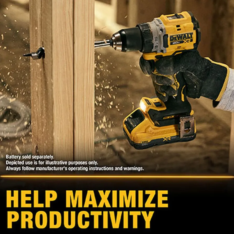 DeWalt 20V MAX* XR® Brushless Cordless 1/2" Drill/Driver (Tool Only) DCD801B