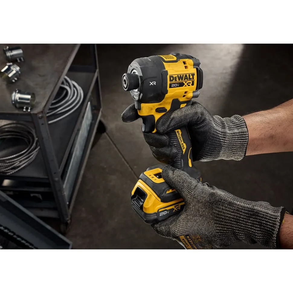 DeWalt 20V MAX XR Brushless Cordless 1/4 in. Quiet Hydraulic Impact Driver Kit with XR POWERSTACK DCF870E1