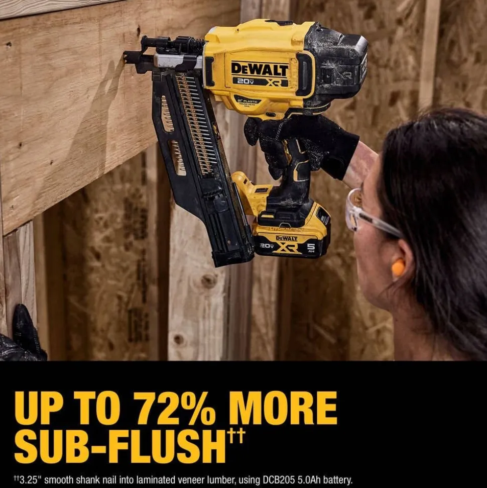 DeWalt 20V MAX XR Brushless Cordless 21 Degree Plastic Collated Framing Nailer Kit DCN920P1