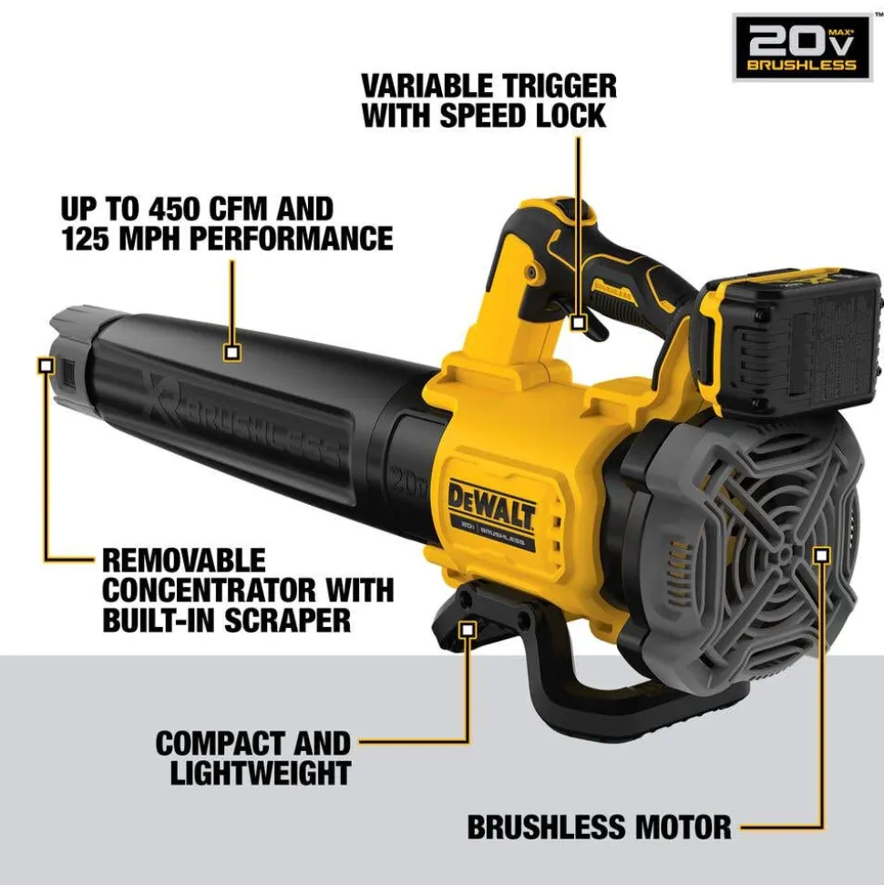 DeWalt 20V MAX* XR Brushless Cordless Handheld Blower Kit (5.0Ah) DCBL722P1