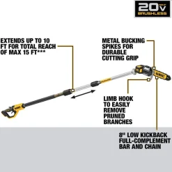 DeWalt 20V MAX* XR Cordless Pole Saw Kit DCPS620M1