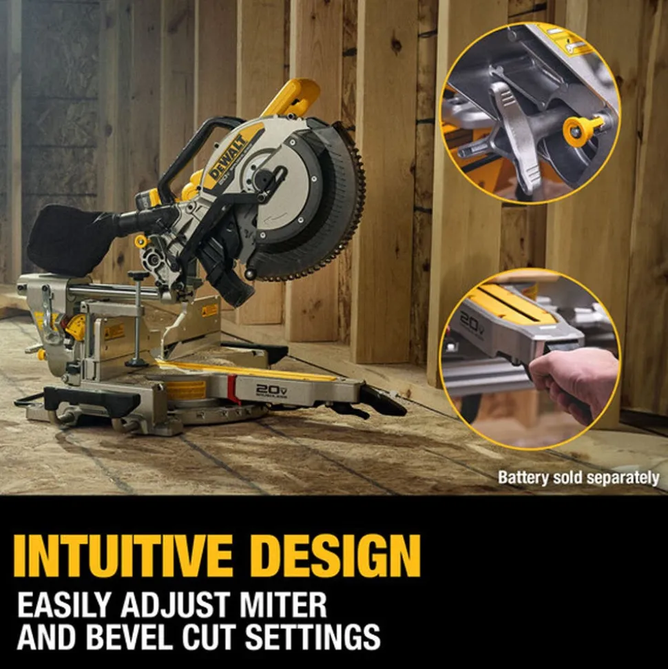 DeWalt 20V MAX* XR 12 in. Double Bevel Sliding Miter Saw (Tool Only) DCS785B