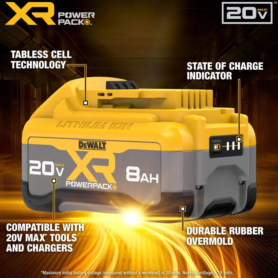 DeWalt 20V MAX* XR POWERPACK 8.0Ah Battery DCB2108