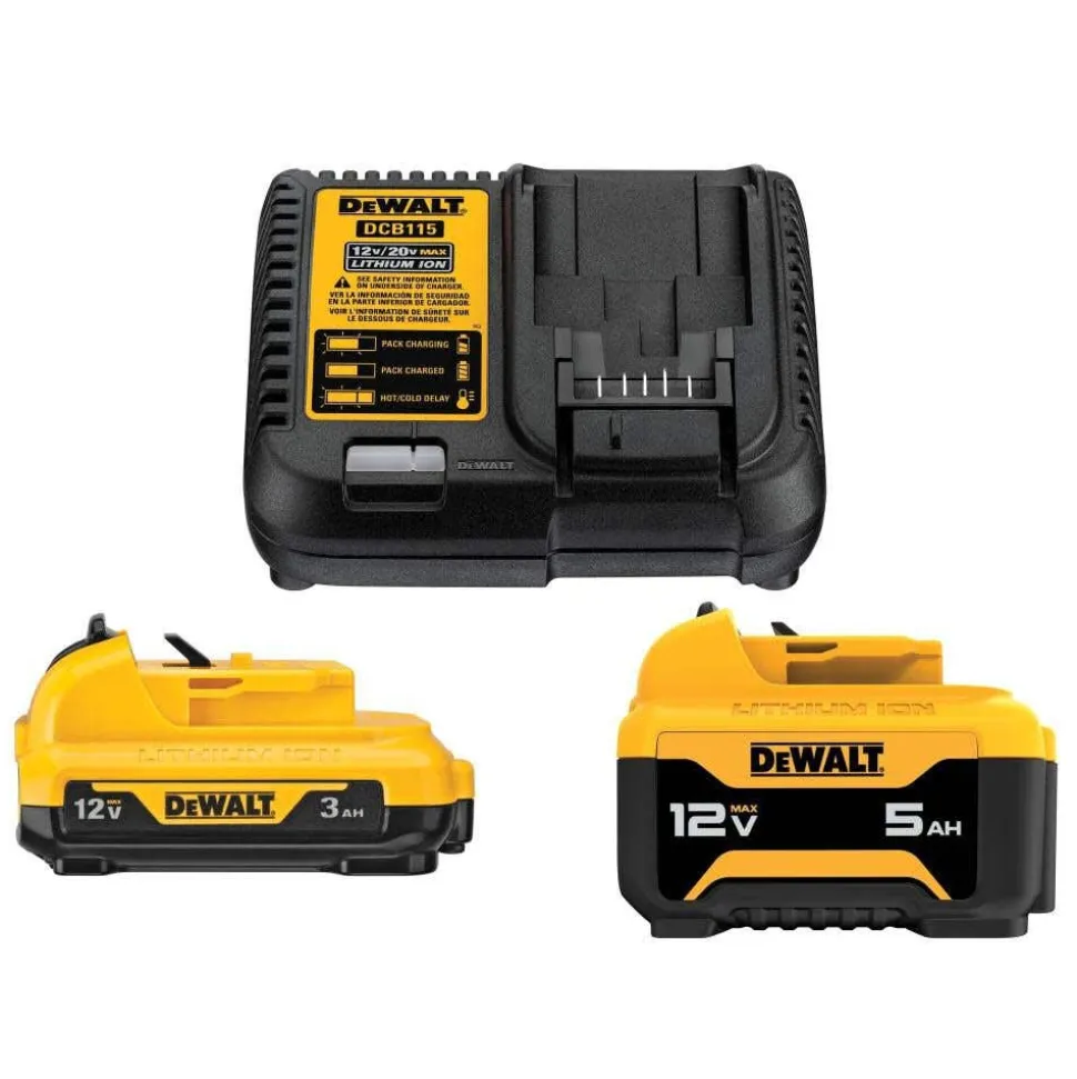 DeWalt 12V Starter Kit 3Ah & 5Ah Battery with Charger DCB135C