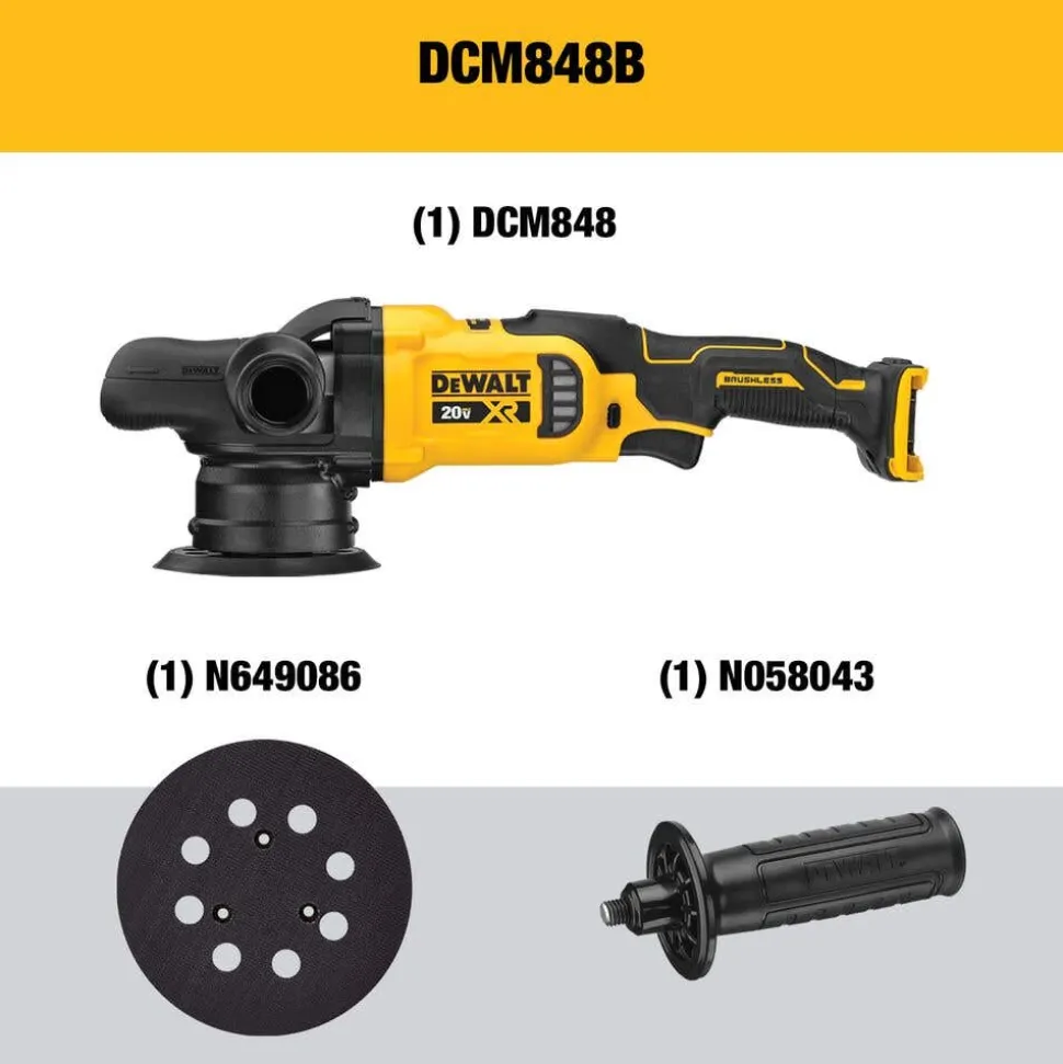 DeWalt 20V XR 5" Cordless Variable-Speed Random Orbit Polisher (Tool Only) DCM848B