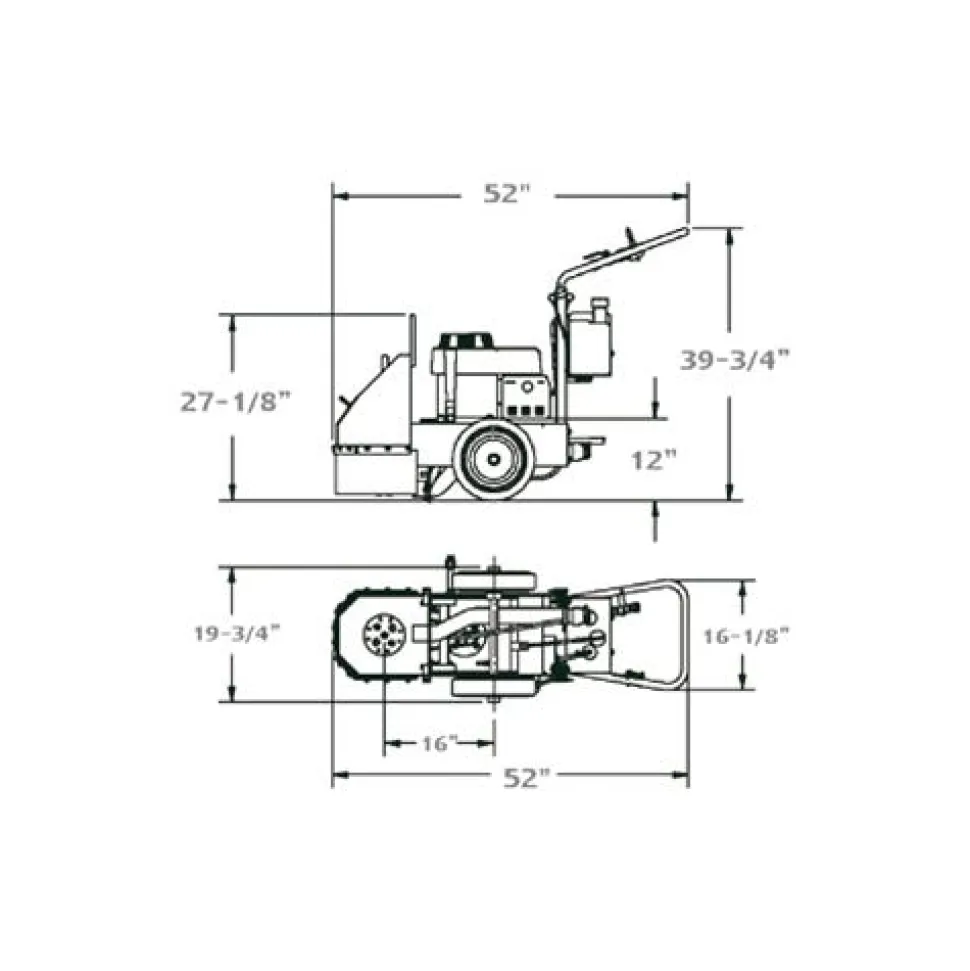 Diamond Products 12" Core Prep 10HP Honda CC110H Single Head Floor Grinder 47385