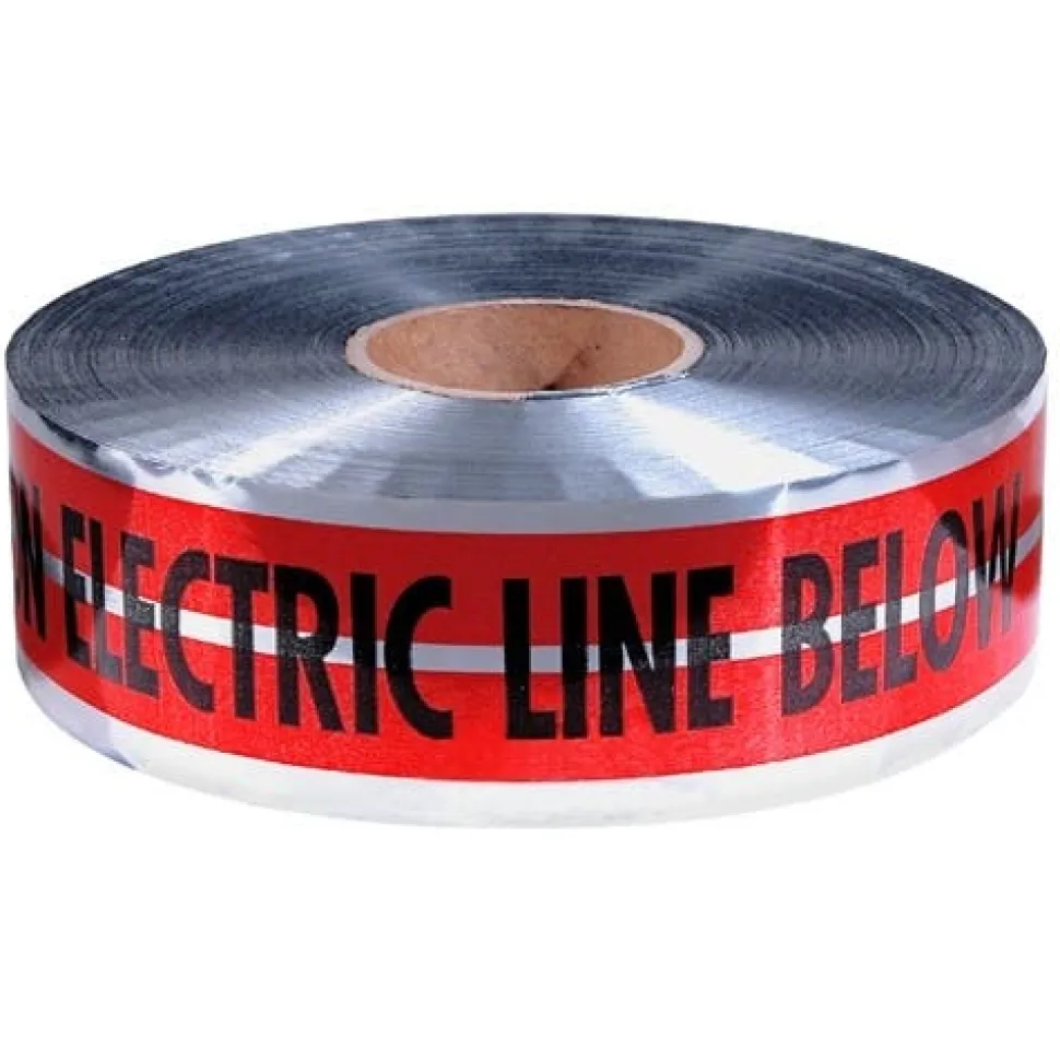 Empire Red Detectable Warning Tape inCaution Electric Line Belowin 3" x 1000' 31-107