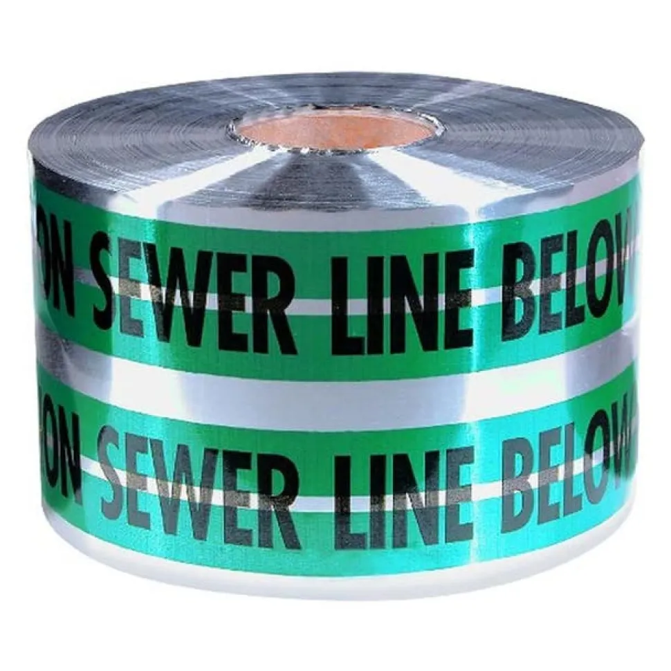Empire 6" x 1000' Caution Sewer Line Below Warning Tape (2 pack) 31-055