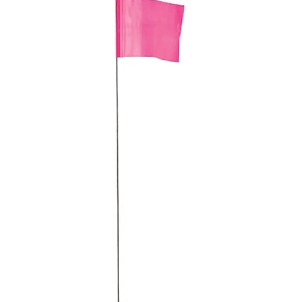 Empire 3.5" x 2.5" Pink Ground Marking Stake Flags (100 Pack) 78-003