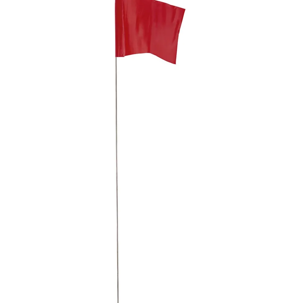 Empire 3.5" x 2.5" Red Ground Marking Stake Flags 21" (100 Pack) 78-007