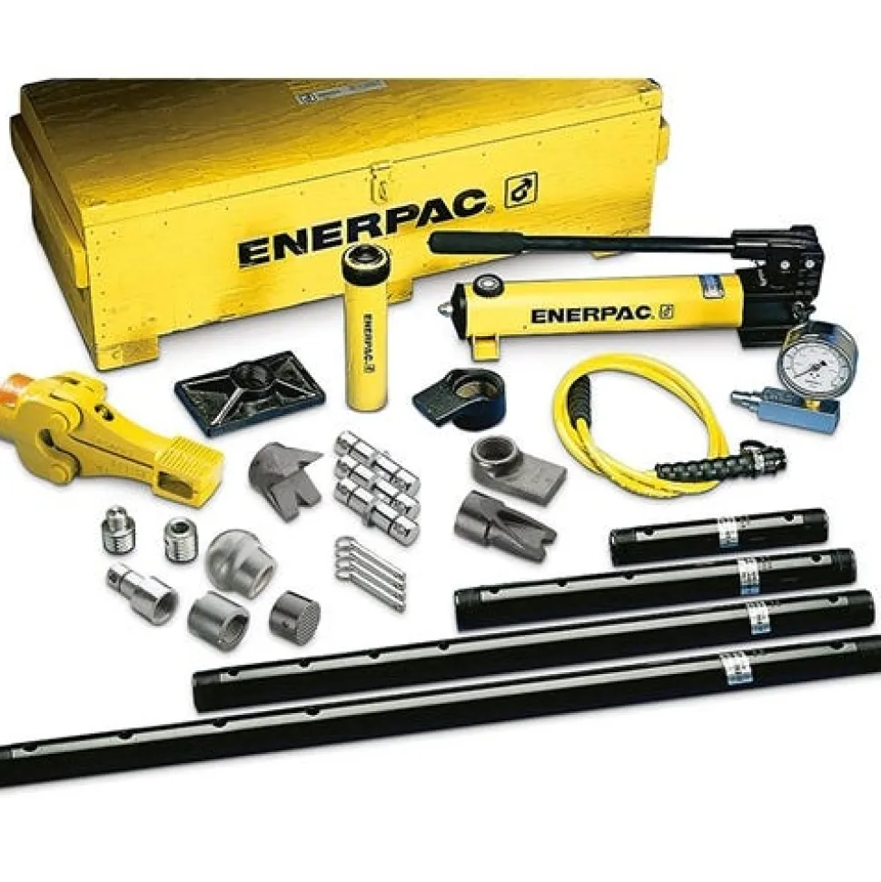 Enerpac 2.5 Ton Hydraulic Cylinder & Hand Pump Set w/ 24 Cylinder Attachments MSFP5