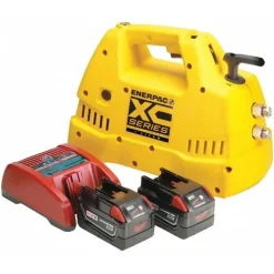 Enerpac XC-Series Cordless Hydraulic Pump 4/3 Valve 120 in3 Usable Oil 2 Battery Kit w/ 115V Charger XC1402MB