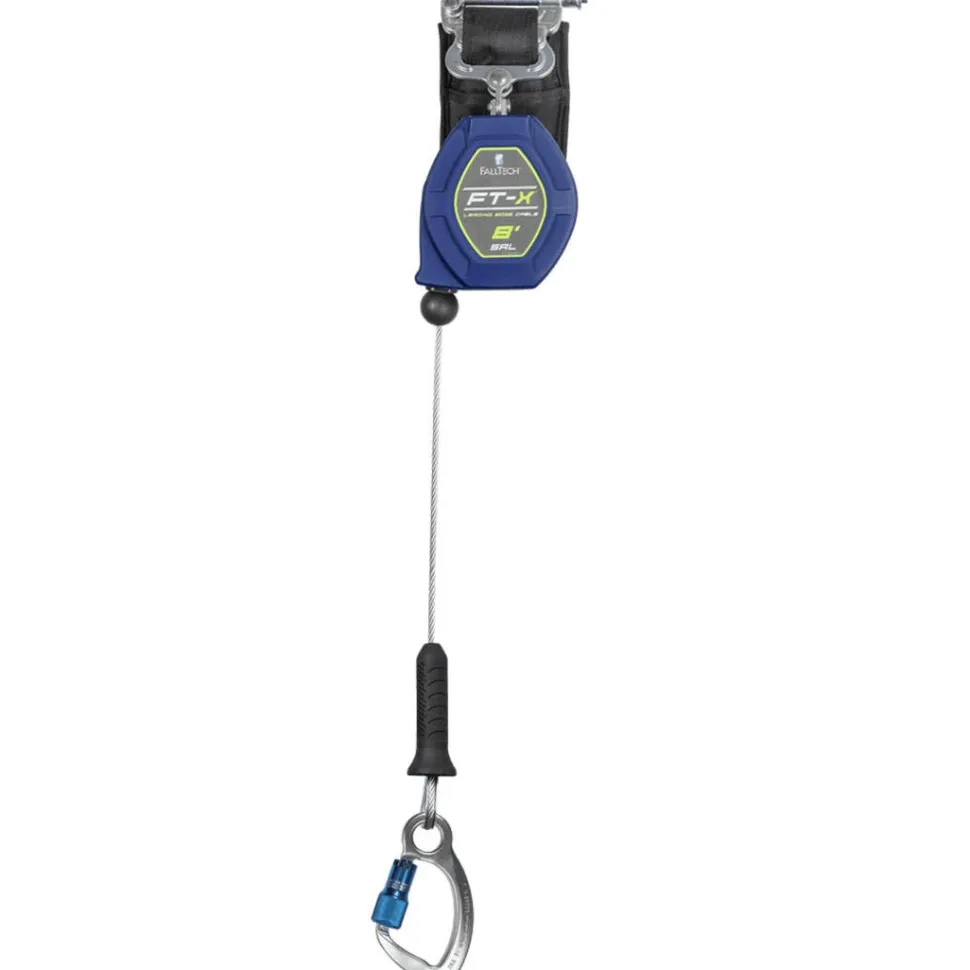 FallTech 8' Cable FT-X Class 2 LE SRL, Single-leg with Aluminum CE Carabiner 82808SP6